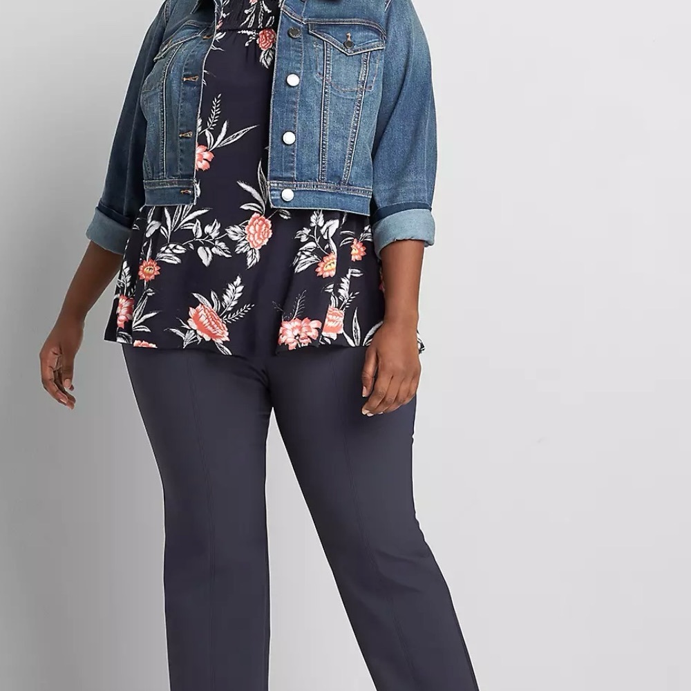 Lane Bryant Women's Dark Blue Straight Leg Pants